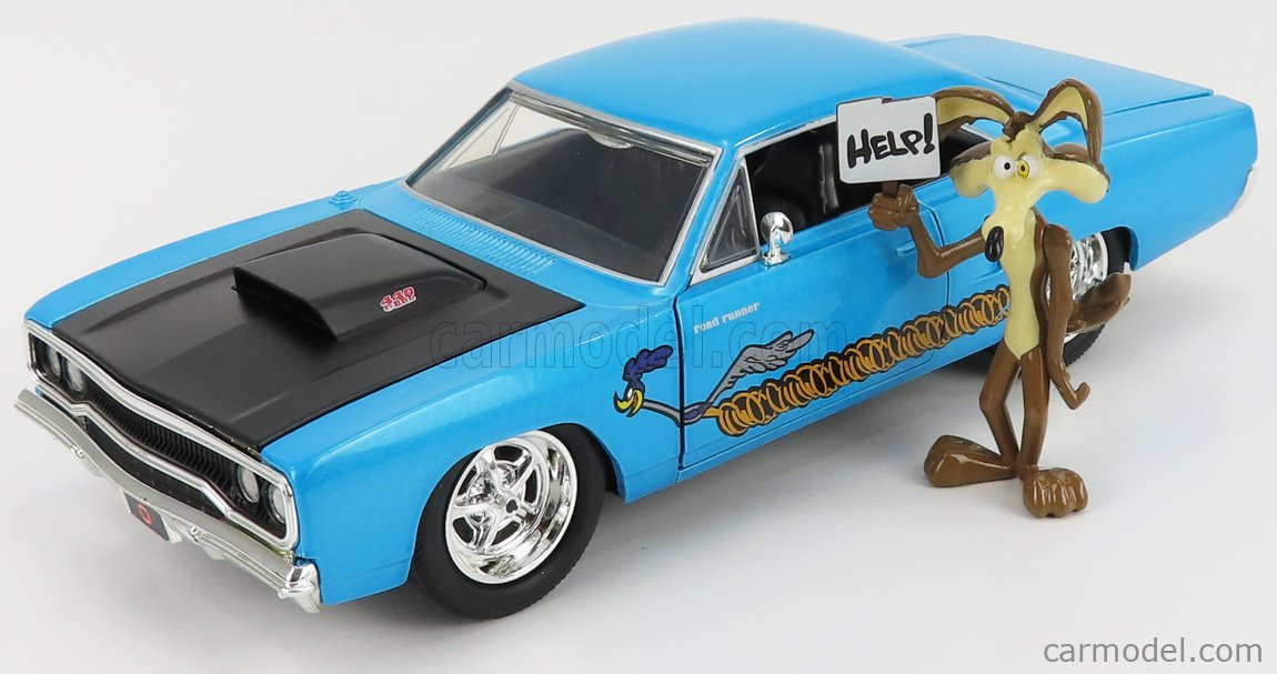PLYMOUTH - ROAD RUNNER COUPE 1970 WITH WILE E. COYOTE FIGURE - LOONEY TUNES