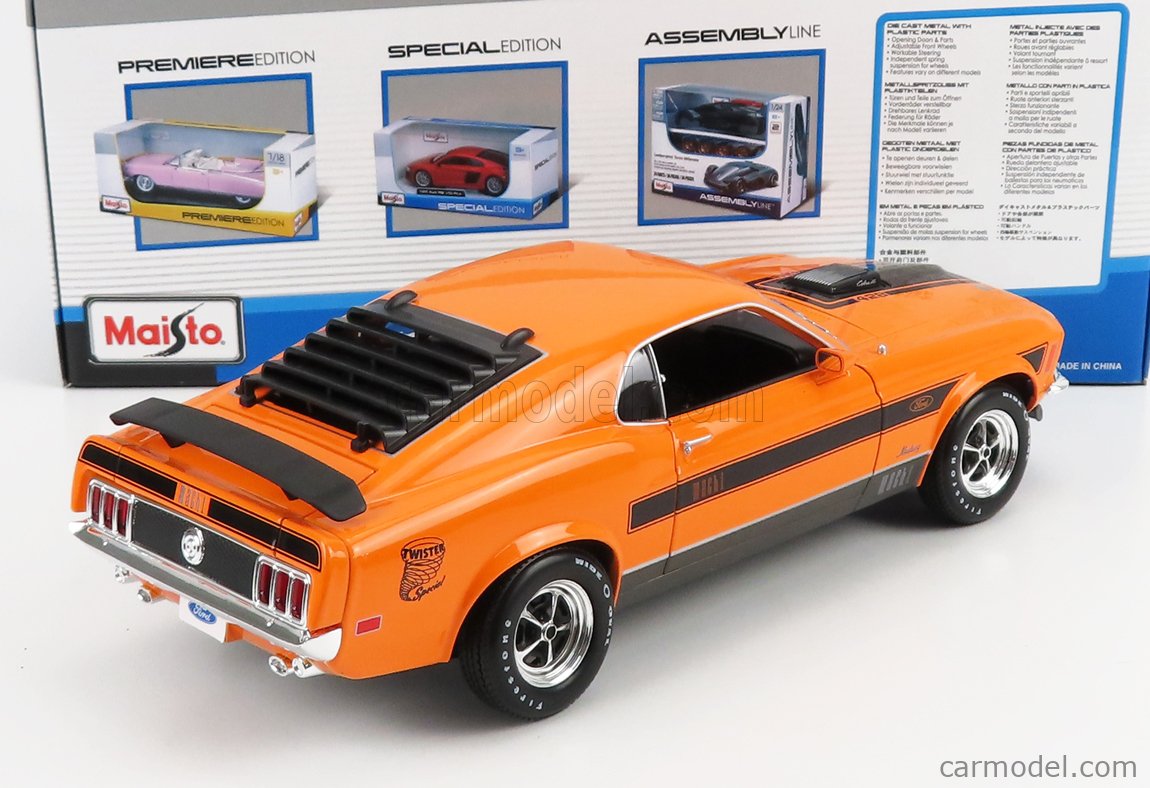  Maisto 1:18 Special Edition 1970 Ford Mustang Mach 1, Orange,  1:18 Scale : Toys & Games