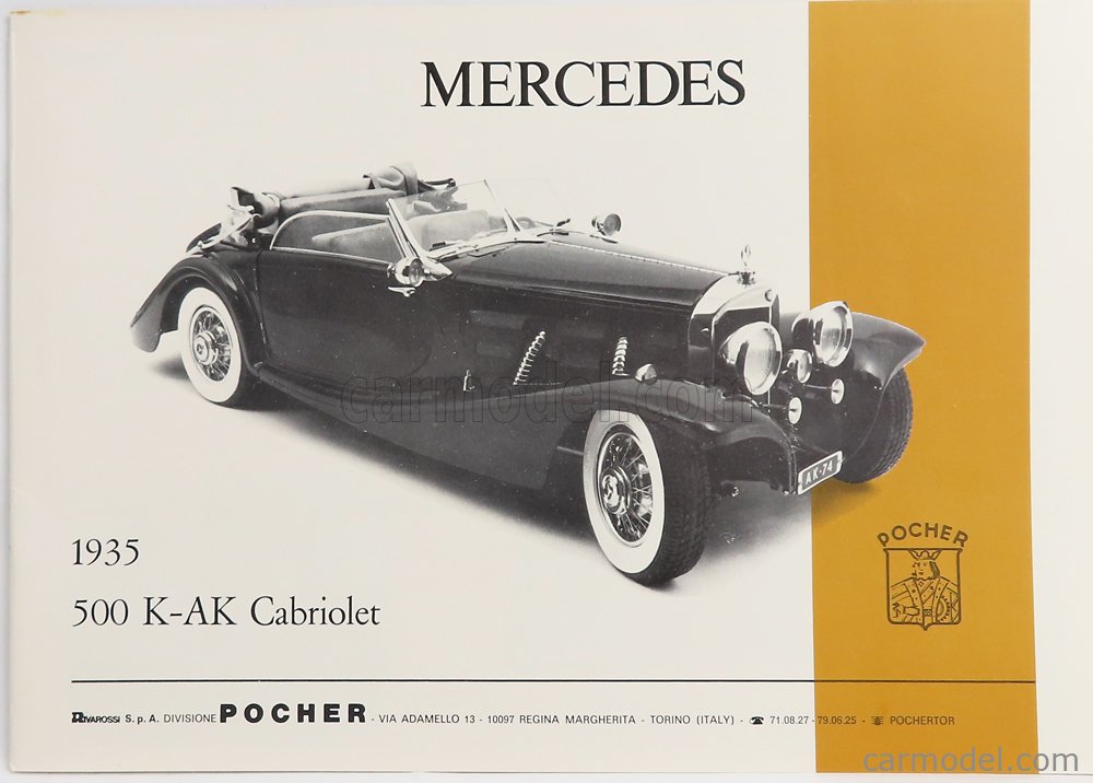 Pocher Vintage Scarce Pocher 1/8 Car Kit mercedz-benz 500k ak cabriolet 1935 part built 