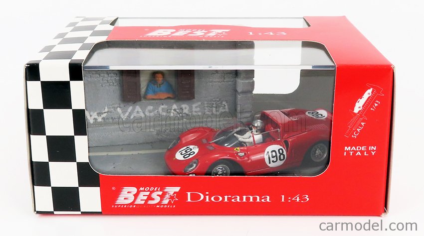 BEST-MODEL CAR024 Scale 1/43  FERRARI 275P N 198 WINNER TARGA FLORIO 1965  NINO VACCARELLA RED