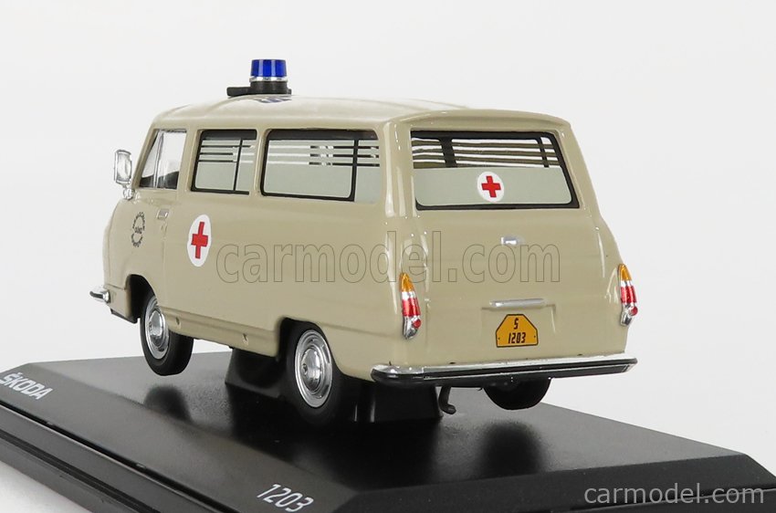 Miniature 1:43 Skoda 1203 Minibus Police 1974 Abrex - Neuf, Modèle Détaillé, Collection Voiture Ancienne