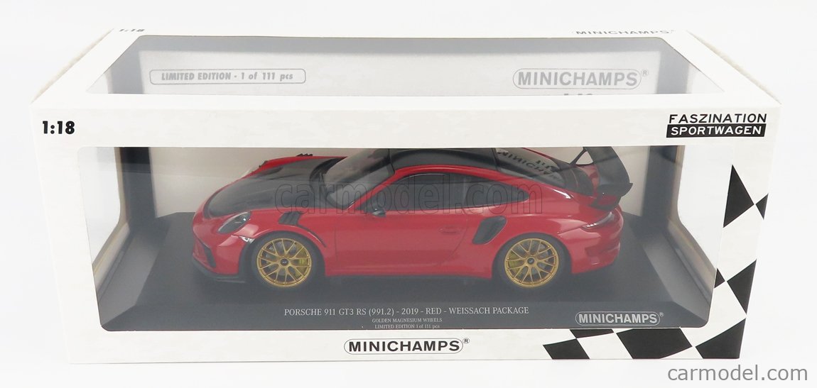 MINICHAMPS 153068236 Scale 1/18 | PORSCHE 911 991-2 GT3 RS WEISSACH ...