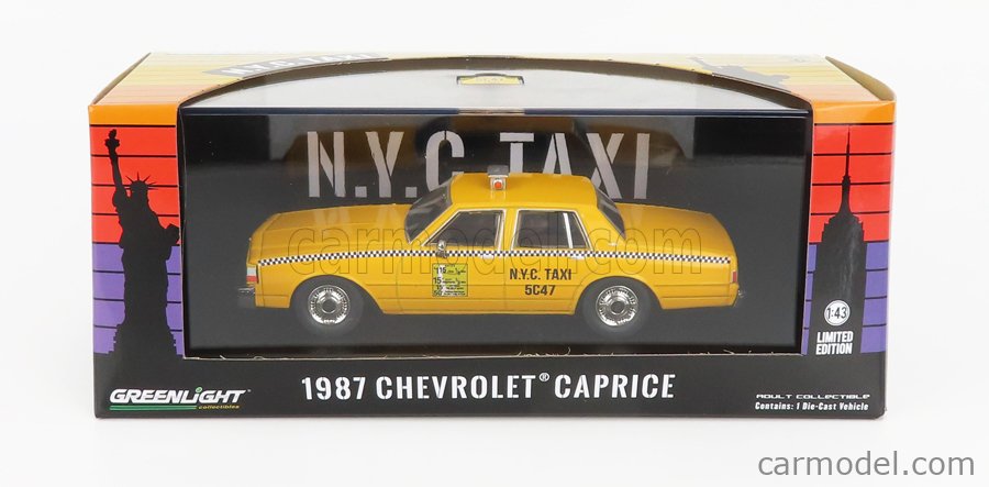Greenlight Hobby Exclusive 1987 Chevrolet Caprice - Taxi Checker Chicago 1:64 Diecast - Foto 2
