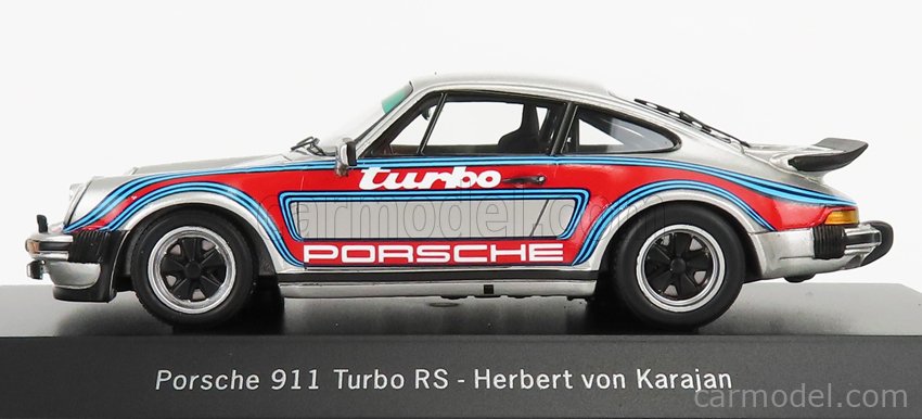 SPARK-MODEL MAP02061314 Scale 1/43  PORSCHE 911 930 TURBO RS MARTINI RACING N 0 1974 - HERBERT VON KARAJAN SILVER RED BLUE