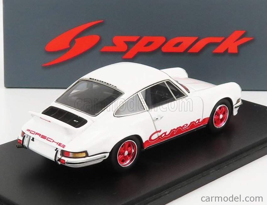 SPARK-MODEL S4467 Masstab: 1/43  PORSCHE 911 CARRERA 2.7 RS COUPE PRESENTATION 1973 WHITE RED
