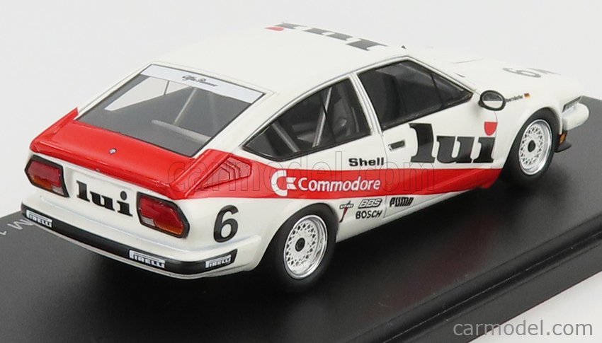 NEO SCALE MODELS NEO46650 Scale 1/43  ALFA ROMEO ALFETTA GTV6 2.5 N 6 GERMAN TOURING CAR CHAMPIONSHIP DPM 1986 P.OBERNDORFER - WITHOUT CARD BOX WHITE RED