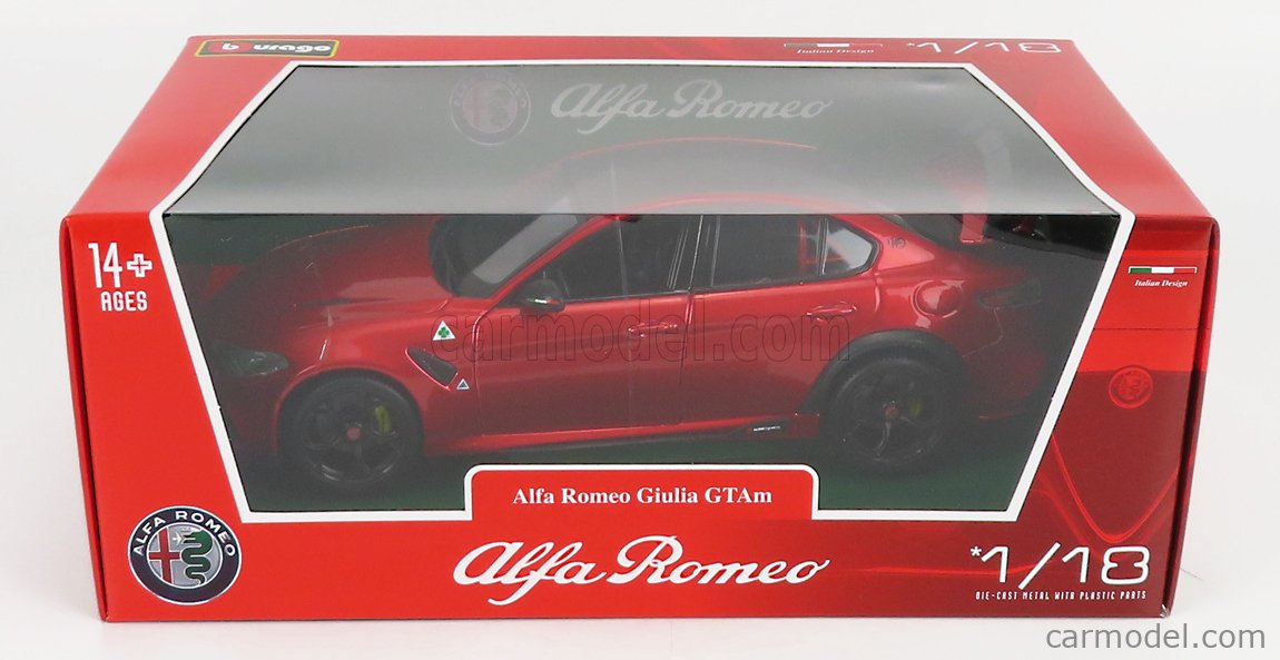 BURAGO BU11049 Masstab: 1/18 | ALFA ROMEO GIULIA GTAm 2020 ROSSO GTA - RED  MET