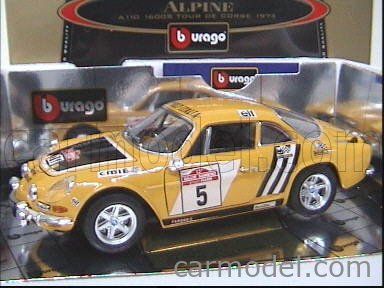 Burago 3391 1/16 Alpine A110 1600S WRC – Rallye San Remo 5, édition Rare, Boîte Abîmée