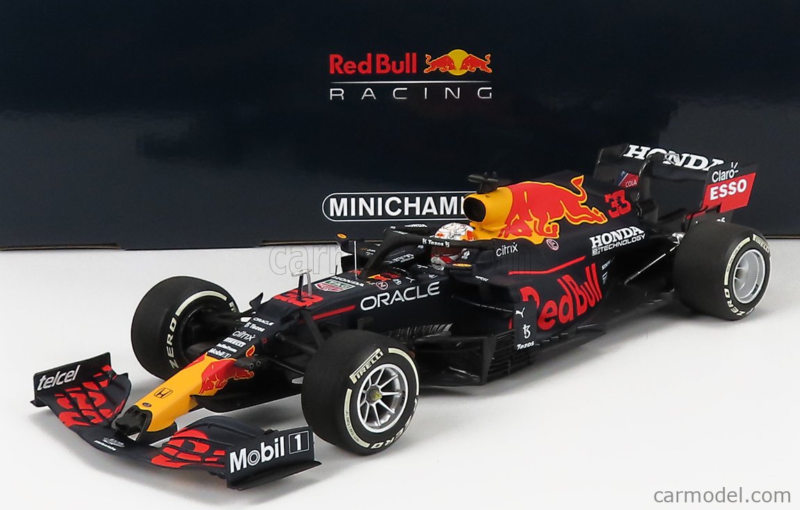 RED BULL - F1 RB16B HONDA RA620H TEAM ASTON MARTIN N 33 WINNER ABU DHABI GP  WITH PIT BOARD MAX VERSTAPPEN 2021 WORLD CHAMPION