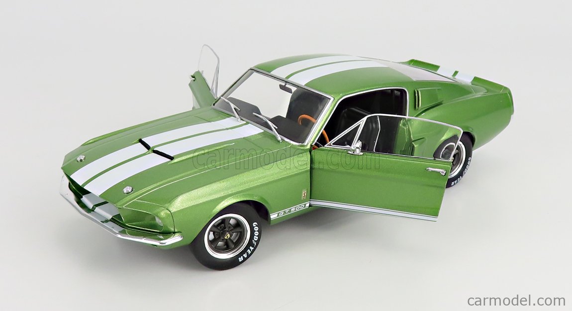 SOLIDO 1802907 Scale 1/18  MUSTANG SHELBY GT500 COUPE 1967 LIME GREEN WHITE
