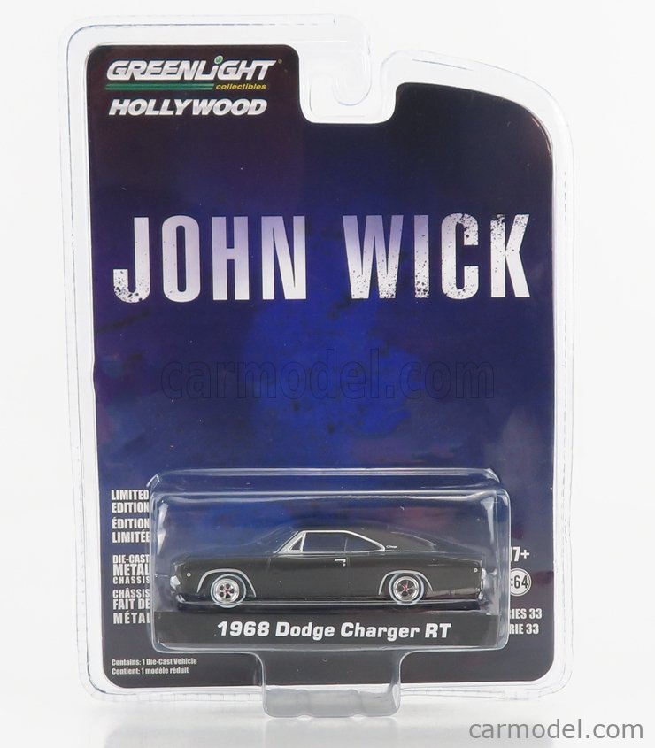 44930-E - 1968 Dodge Charger R/T Greenlight 1:64 John Wick 2014 Black