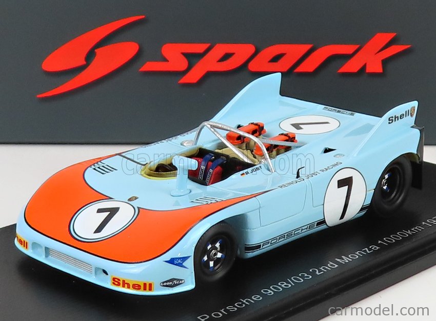 スパーク 1/43 ポルシェ 908/03 1972 モンツァ 1000km 2位 #7 R
