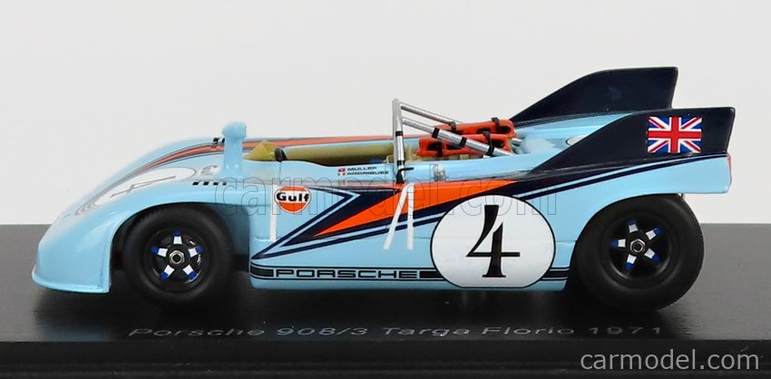 Miniature Spark 1/43 Porsche 908/3 N°4 Targa Florio 1971 - Rodriguez - Prévente