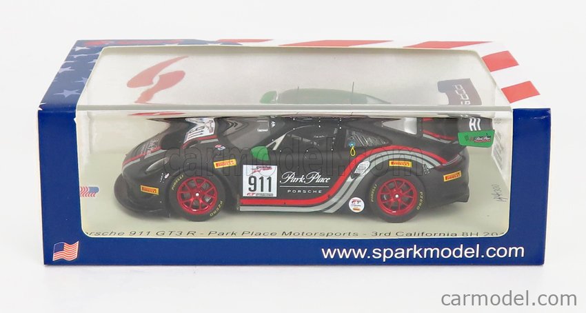 PORSCHE 911 GT3R PARK PLACE #911 DUMAS / MULLER CALIFORNIA 2019 SPARK US096  1:43