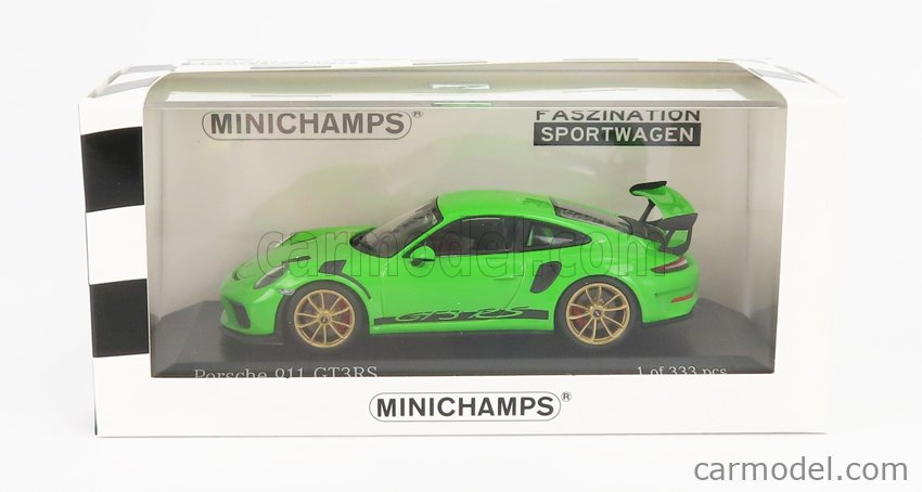1:43 MINICHAMPS Porsche 911 991-2 Gt3 Rs Coupe 2018 Black Rims Lizard 413067042