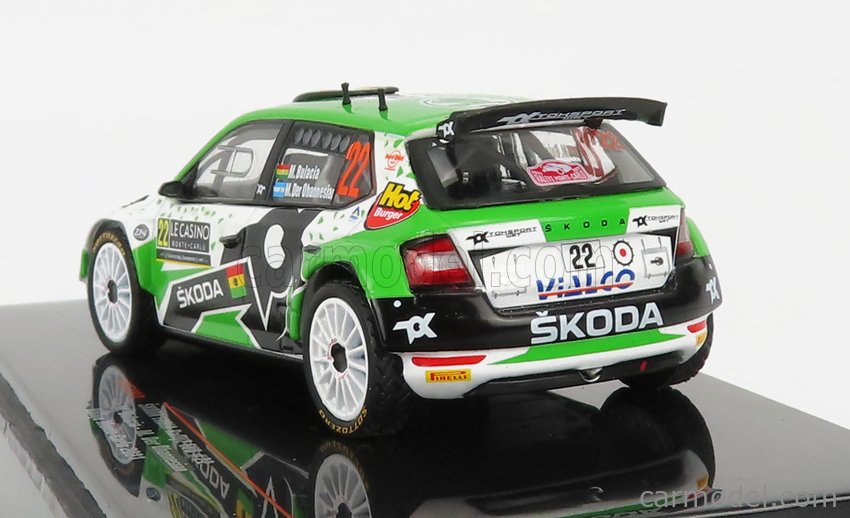1 43 IXO Skoda Fabia Rally2 Evo #22 Rally Montecarlo 2021 M.Wilkison