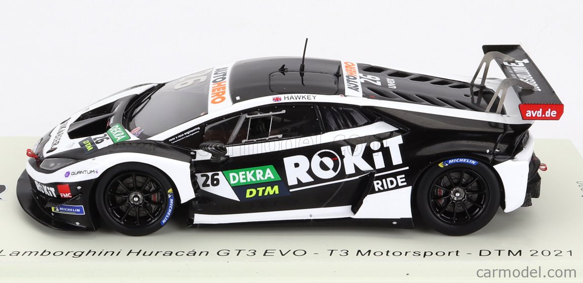 SPARK-MODEL SG800 Scale 1/43 | LAMBORGHINI HURACAN GT3 EVO TEAM T3  MOTORSPORT N 26 DTM SEASON 2021  WHITE BLACK