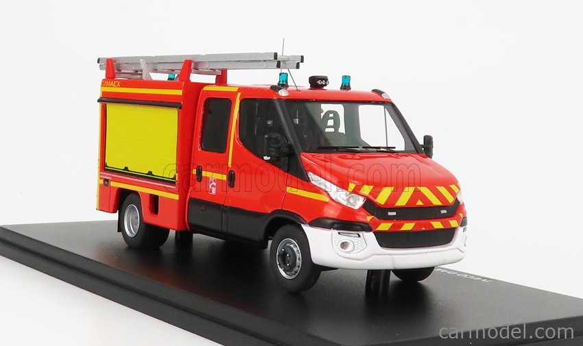 ALERTE ALERTE0093 Scale 1/43  IVECO FIAT NEW DAILY 70-170 DOUBLE CABINE CCRL SAPEURS POMPIERS VPI GIMAEX 2019 RED YELLOW