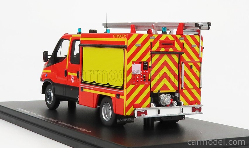 ALERTE ALERTE0093 Scale 1/43  IVECO FIAT NEW DAILY 70-170 DOUBLE CABINE CCRL SAPEURS POMPIERS VPI GIMAEX 2019 RED YELLOW