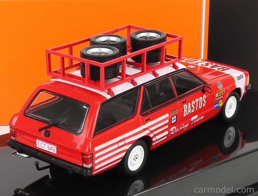 Modèle Réduit IXOMODELS 1/43 - Ford Granada MKII Rallye Team Bastos - Voiture De Service Rouge