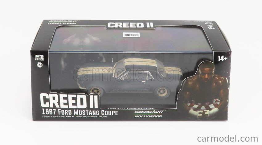 1:43 GREENLIGHT Ford Usa Mustang Coupe 1967 Adonis Creed'S Ii GREEN86621 Model