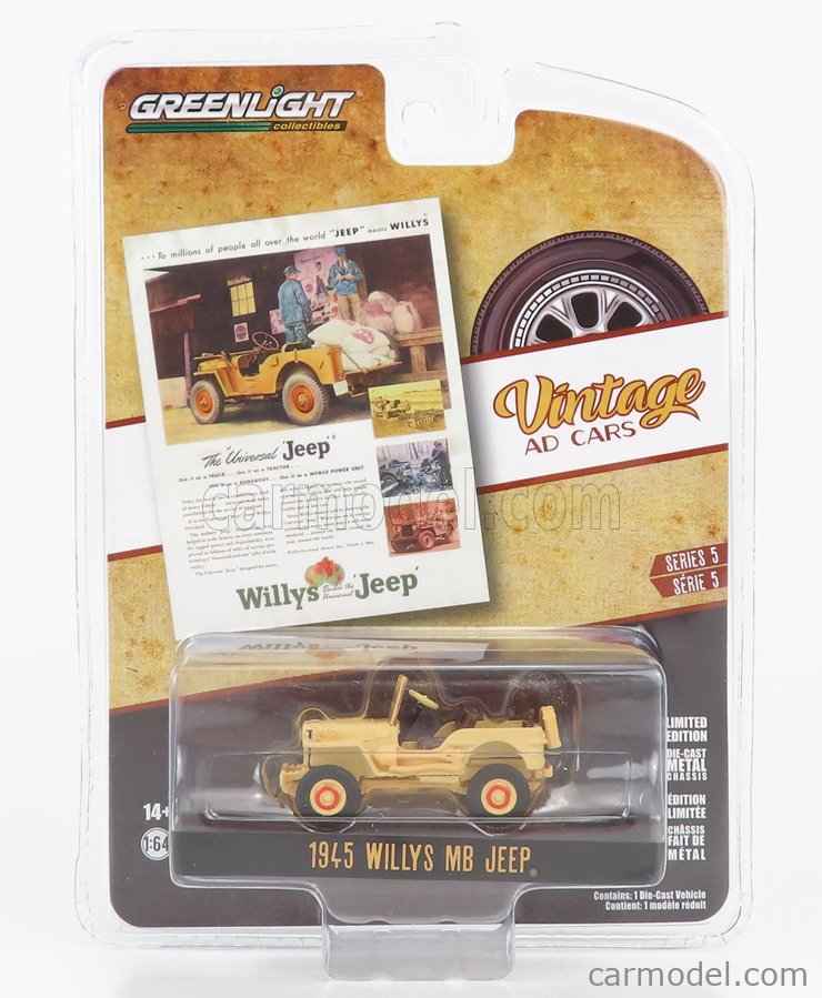 GREENLIGHT 39080A Scale 1/64 | JEEP WILLYS MB 1945 MILITARY SAND