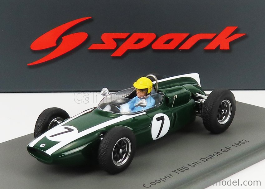 Miniature Spark 1/43 - Cooper T55 N°7 Tony Maggs GP Pays-Bas 1962 - Neuve