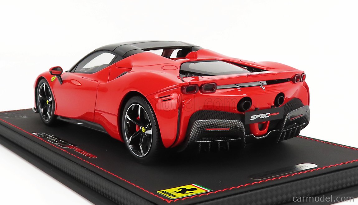 BURAGO BU18016CAR Scala 1/18  FERRARI SF90 STRADALE HYBRID SPIDER 1000hp  OPEN 2020 - EXCLUSIVE CARMODEL ROSSO CORSA 322 - RED