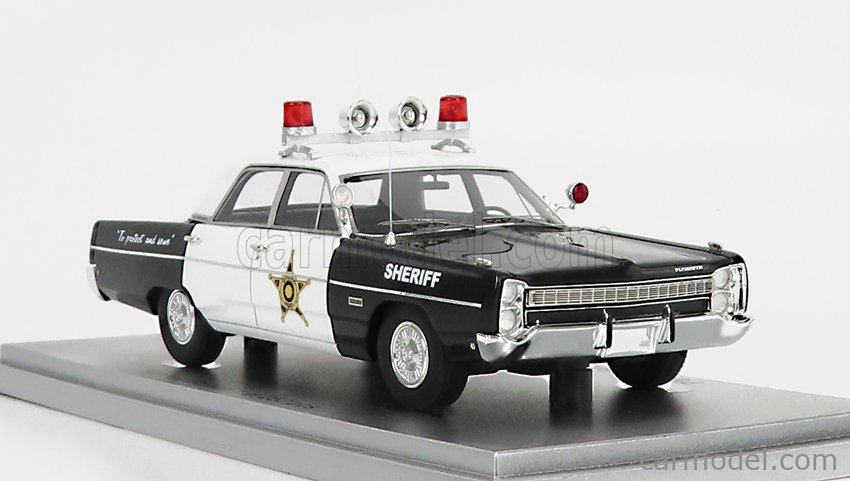 KESS-MODEL KE43053003 Scale 1/43  PLYMOUTH FURY 4-DOOR SEDAN MAYBERRY SHERIFF POLICE 1968 BLACK WHITE