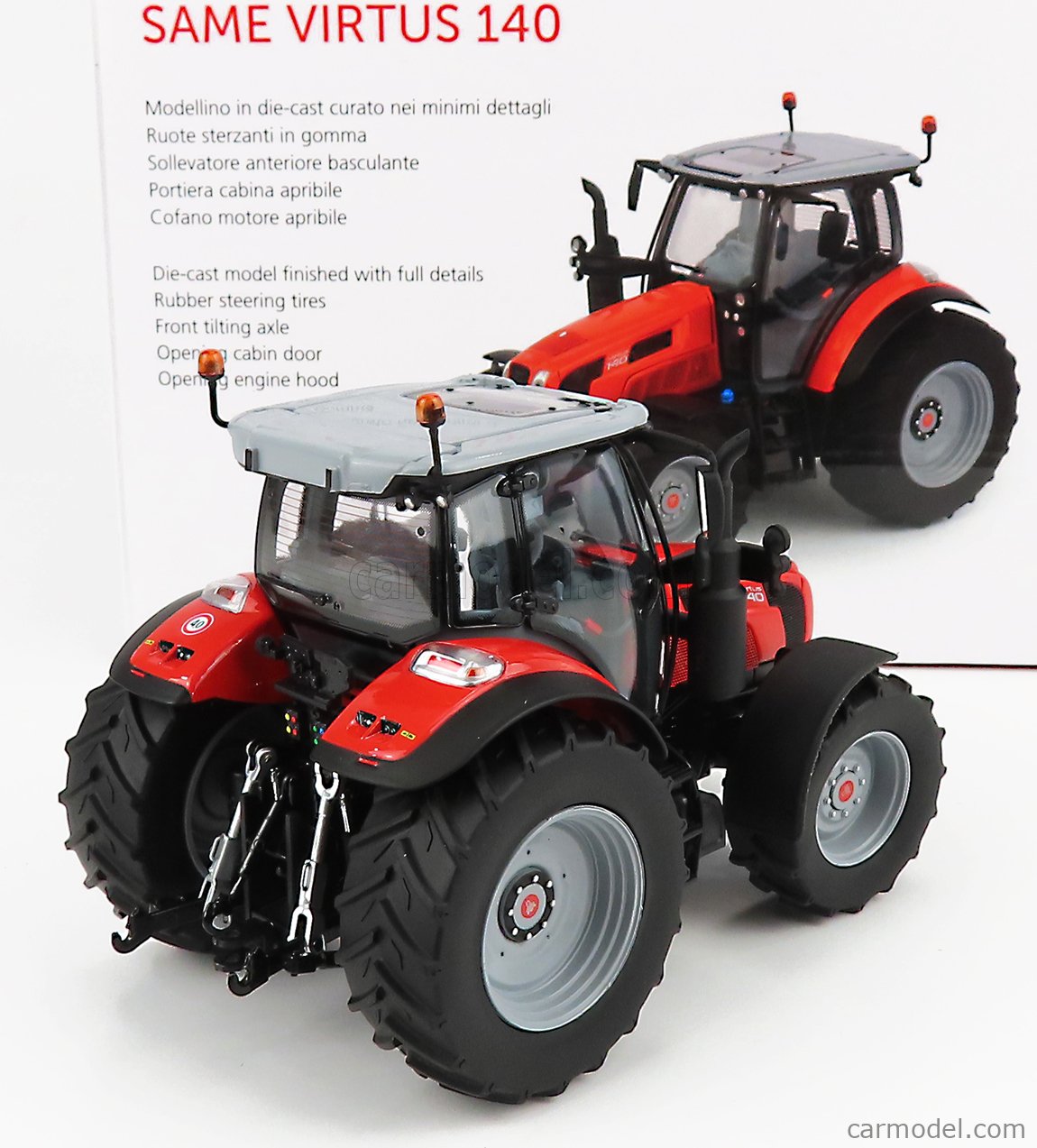 ROS-MODEL 301993 Scale 1/32  SAME 140 VIRTUS TRACTOR 2016 RED BLACK