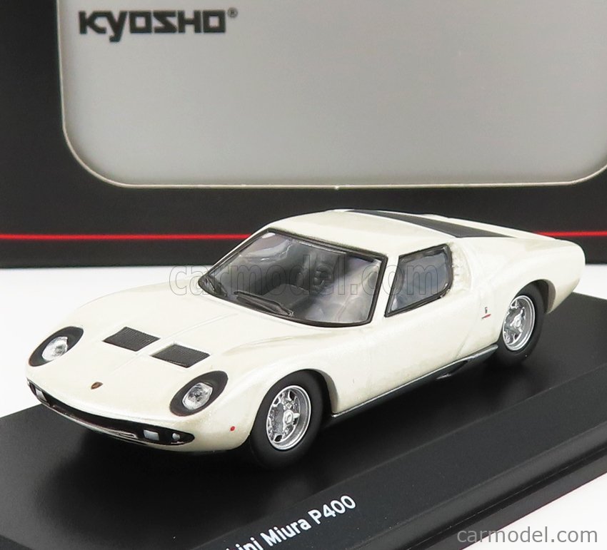 Kyosho Lamborghini Miura P 400 White/Silver 1/18. 08314W