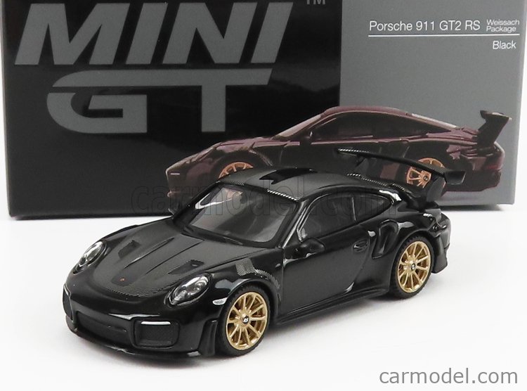 MINI GT Porsche 911 GT2 RS Black 2個セット 新しいカラバリが美しい！ポルシェ 911 GT2 RS ヴァイザッハ