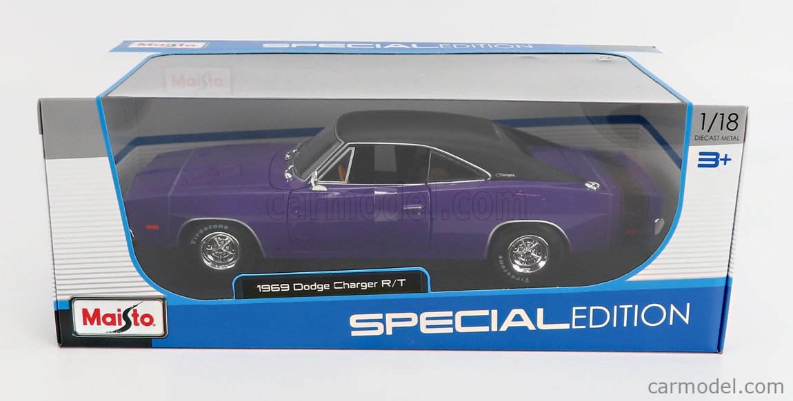 新品未開封✨Maisto 1969 Dodge Charger R/T パープル Maisto 1969 Dodge Charger R/T Purple W/Black Top 1/18