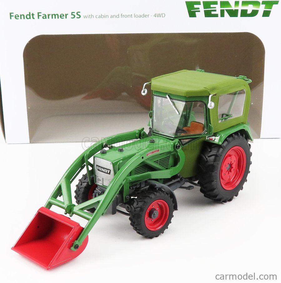 UNIVERSAL HOBBIES UH5310 Scale 1/32  FENDT FARMER 5S 4WD TRACTOR WITH FRONT LOADER 1975 GREEN RED