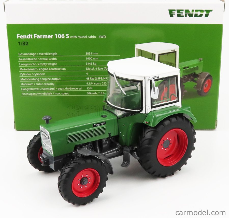 UNIVERSAL HOBBIES UH5312 Масштаб 1/32  FENDT FARMER 106S 4WD TRACTOR 1980 GREEN WHITE