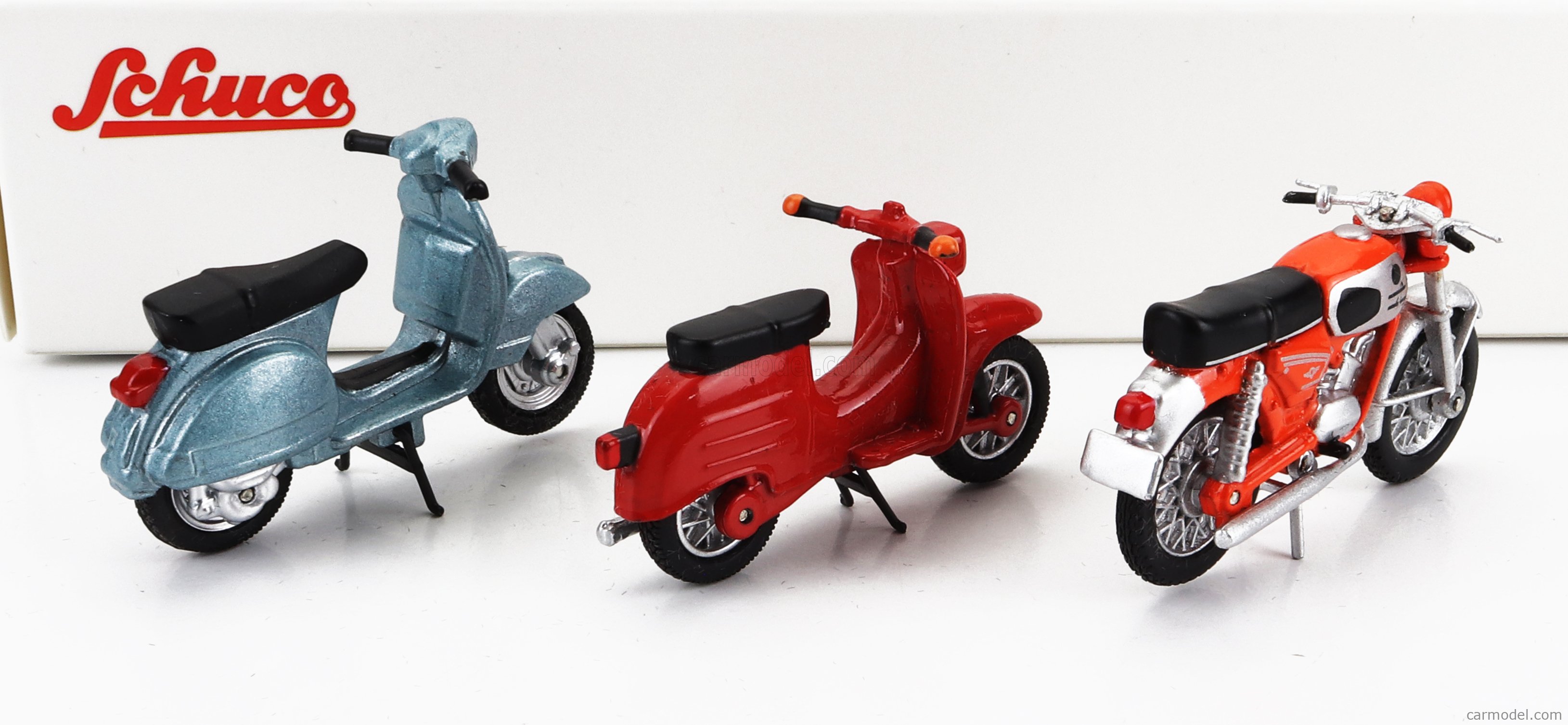 Mrs Modellautos - Schuco Piccolo 03802 # 3er Set Motorräder : Simson -  Roller GS - Simson S51 1:43