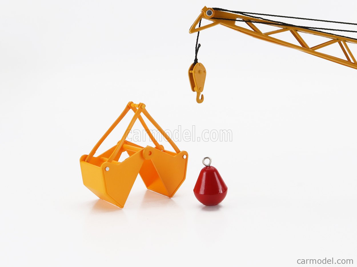 Modèle Réduit Schuco 1/32 : Pelle Fuchs 301 Avec Grappin Et Boule De Démolition - Jaune, Neuf