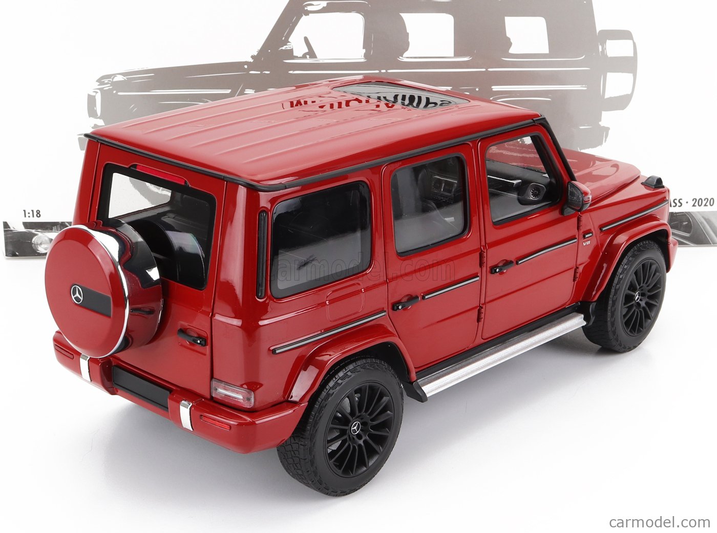 Mercedes G63 AMG W463 2019 – Motorhelix 1/18, Burgundy, Résine, MH018GLY