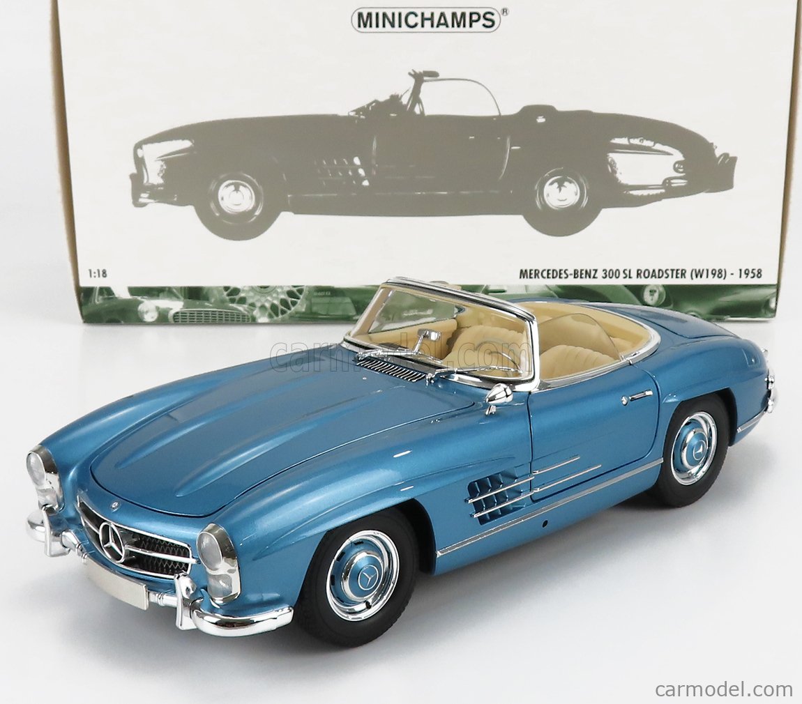 Mercedes-Benz 300 SL Roadster W198 1958 Bleu Métallique 1/18