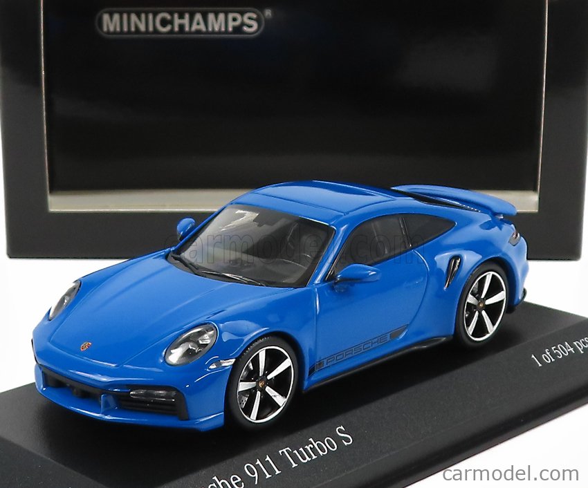 MINICHAMPS 410069474 Scale 1/43 | PORSCHE 911 992 TURBO S COUPE 2020 BLUE