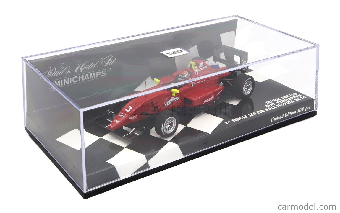 Minichamps 1:43 - Coche A Escala - Tatuus FA010B Max Verstappen 1st Single Seater Race Florida 2014 Edicion Limitada De 504 Piezas