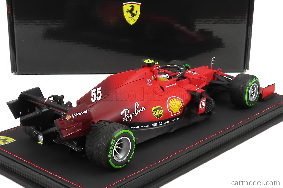 FERRARI - F1 SF21 TEAM SCUDERIA FERRARI MISSION WINNOW N 55 5th EMILIA  ROMAGNA ITALY GP - INTERMEDIATE RAIN TIRES 2021 CARLOS SAINZ JR. - CON  VETRINA