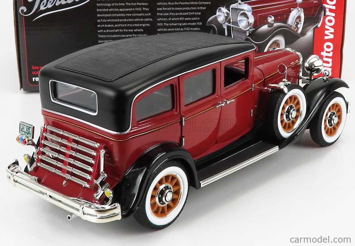 AUTOWORLD AW284/06 Scale 1/18 | PEERLESS MASTER 8 SEDAN 1931 RED BLACK