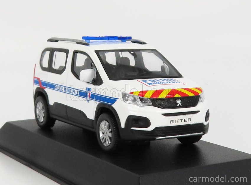 NOREV 479067 Scale 1/43  PEUGEOT RIFTER POLICE MUNICIPALE 2019 WHITE BLUE RED YELLOW