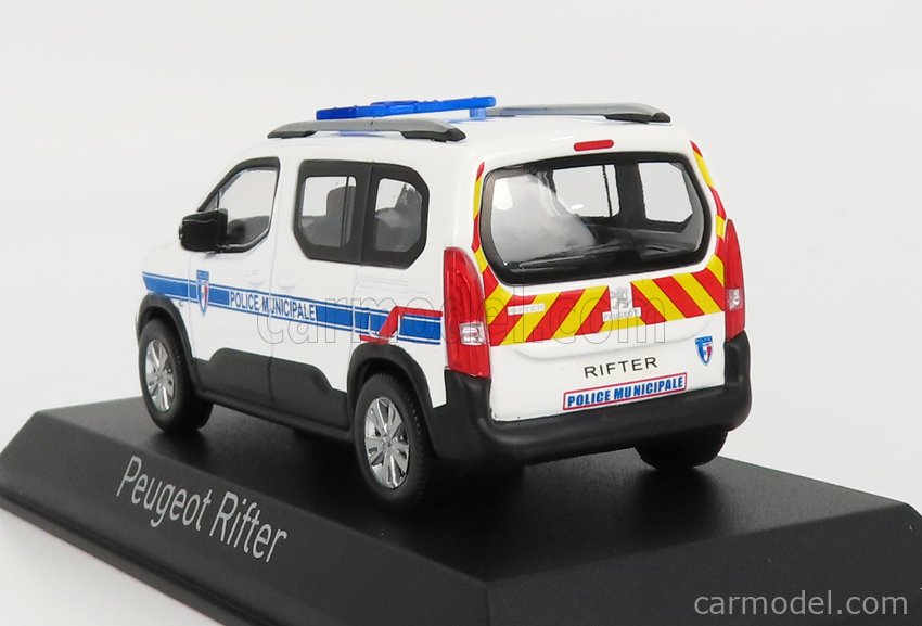 NOREV 479067 Escala 1/43  PEUGEOT RIFTER POLICE MUNICIPALE 2019 WHITE BLUE RED YELLOW