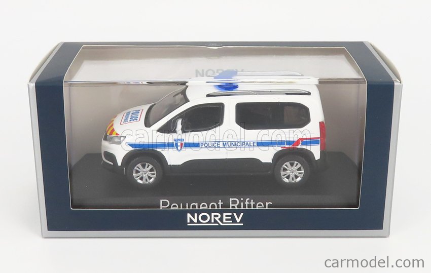 NOREV 479067 Scale 1/43  PEUGEOT RIFTER POLICE MUNICIPALE 2019 WHITE BLUE RED YELLOW