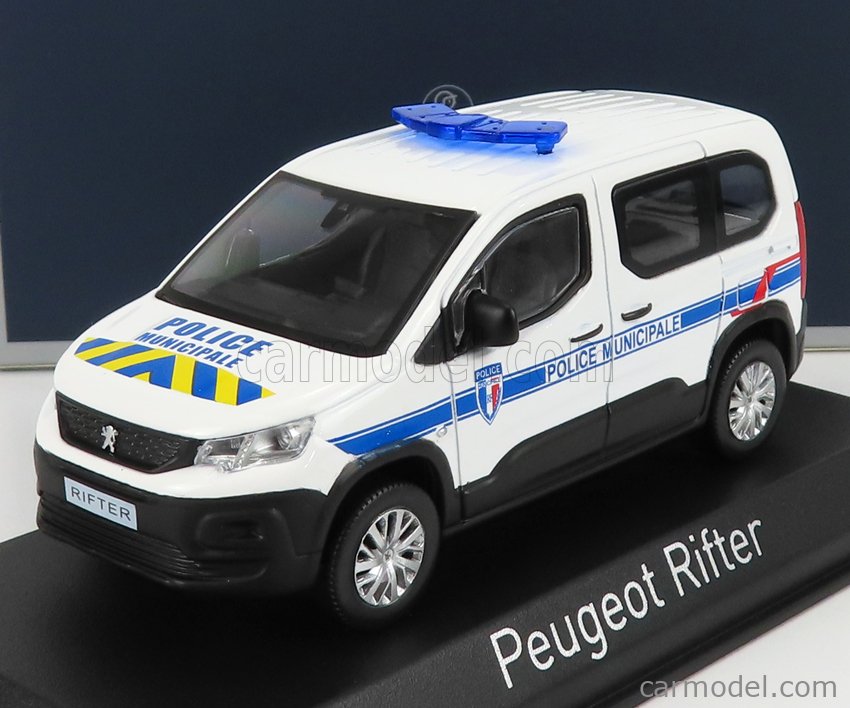 NOREV 479068 Scale 1/43  PEUGEOT RIFTER POLICE MUNICIPALE 2019 WHITE BLUE YELLOW