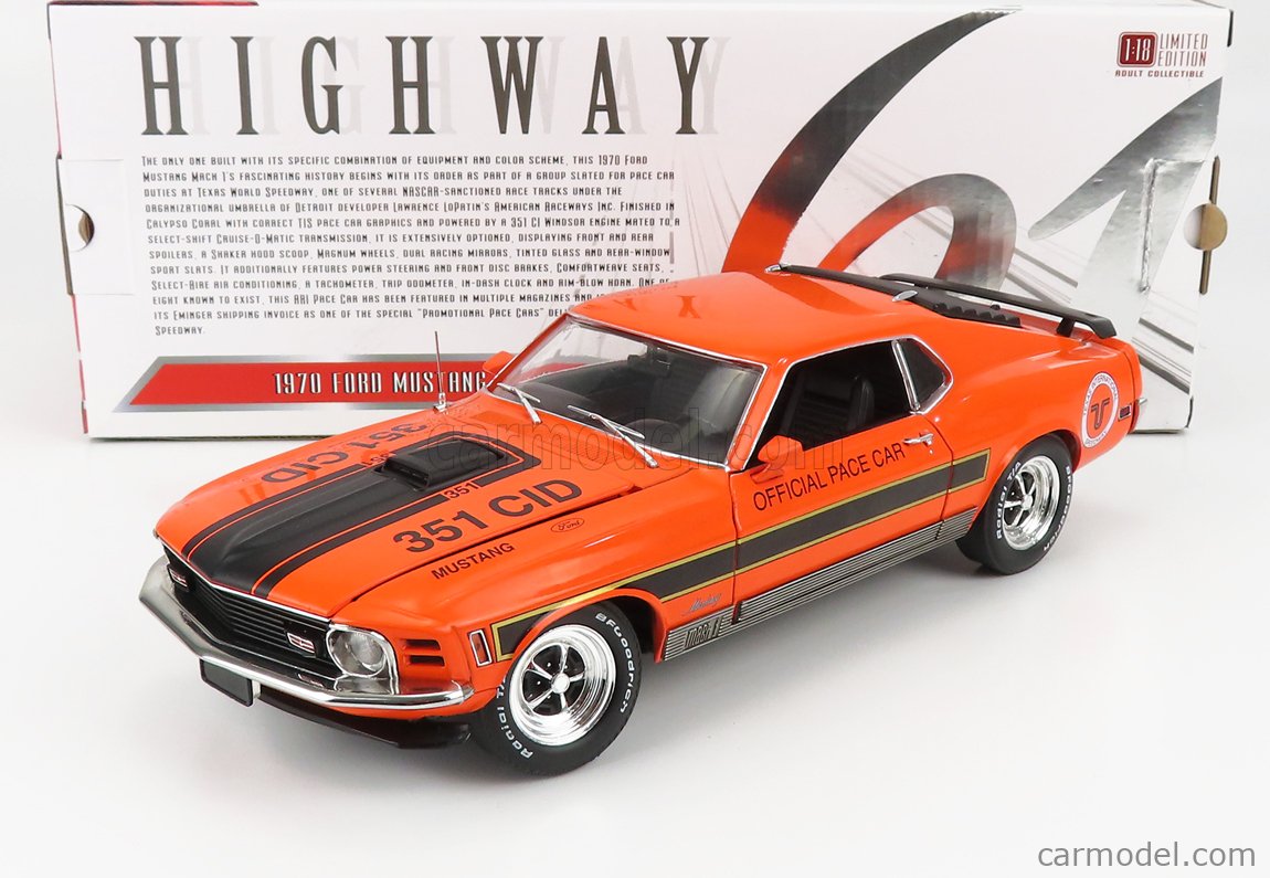 Modèle Diecast Ford Mustang Mach 1 428 Cobra Jet 1970 - Échelle 1/18 - Marque GMP/Highway 61 - Neuf