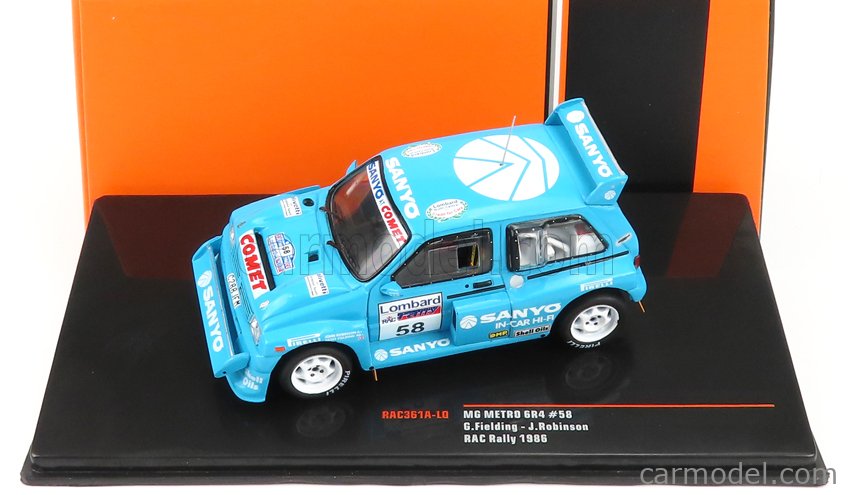 Miniature IXO 1/43 – MG Metro 6R4 N°35 Rallye Lombard 1986 – Harris/Rutherford