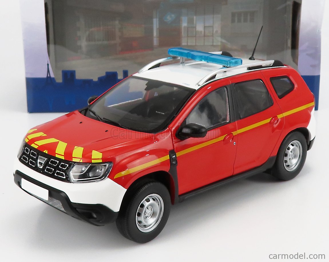 SOLIDO 1804605 Masstab: 1/18  DACIA DUSTER MKII SAPEURS POMPIERS 2018 RED YELLOW